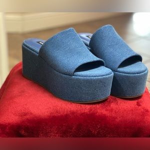 Brand new Nine West Denim Wedges
